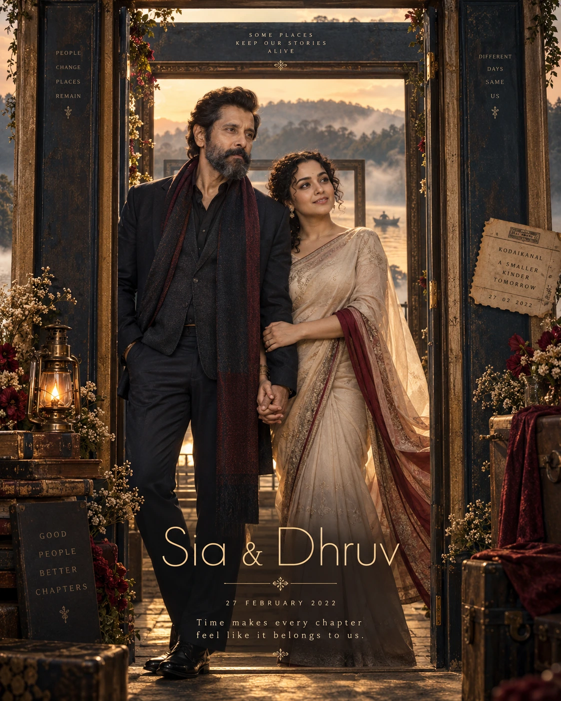 Kodaikanal Nested Doorway Timeless Love — Anniversary AI poster reference