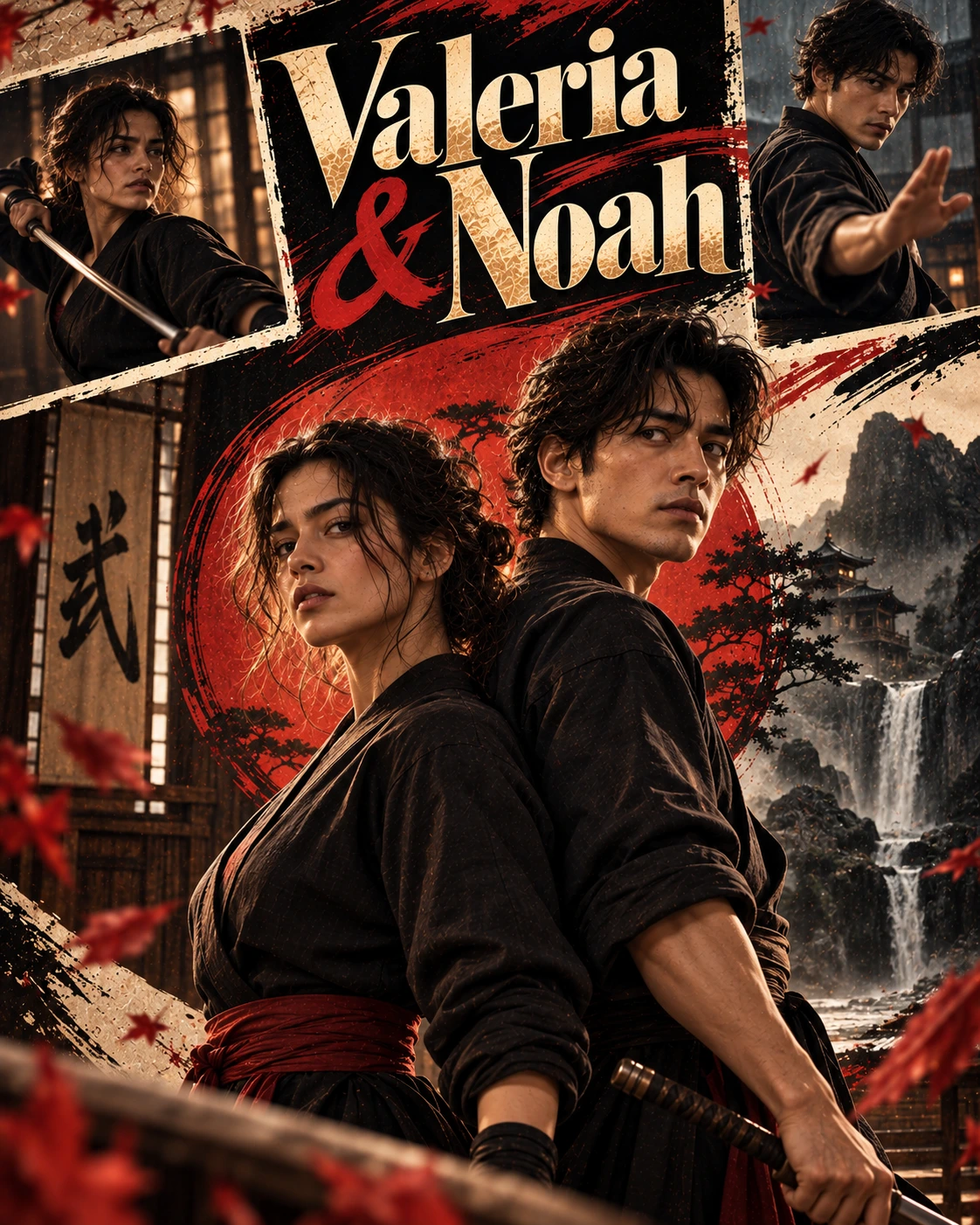 Valeria & Noah — Martial Arts Layered Memory Instagram Poster — Instagram Posts AI poster reference