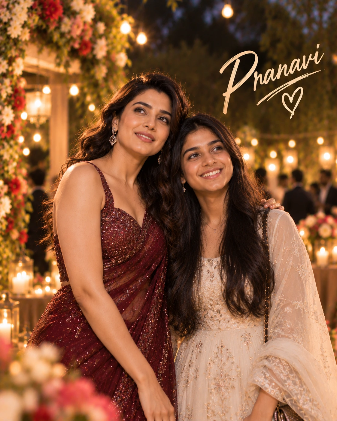 Pranavi with Samantha Ruth Prabhu — Warm Tungsten Luxury Dream Poster — Instagram Posts AI poster reference