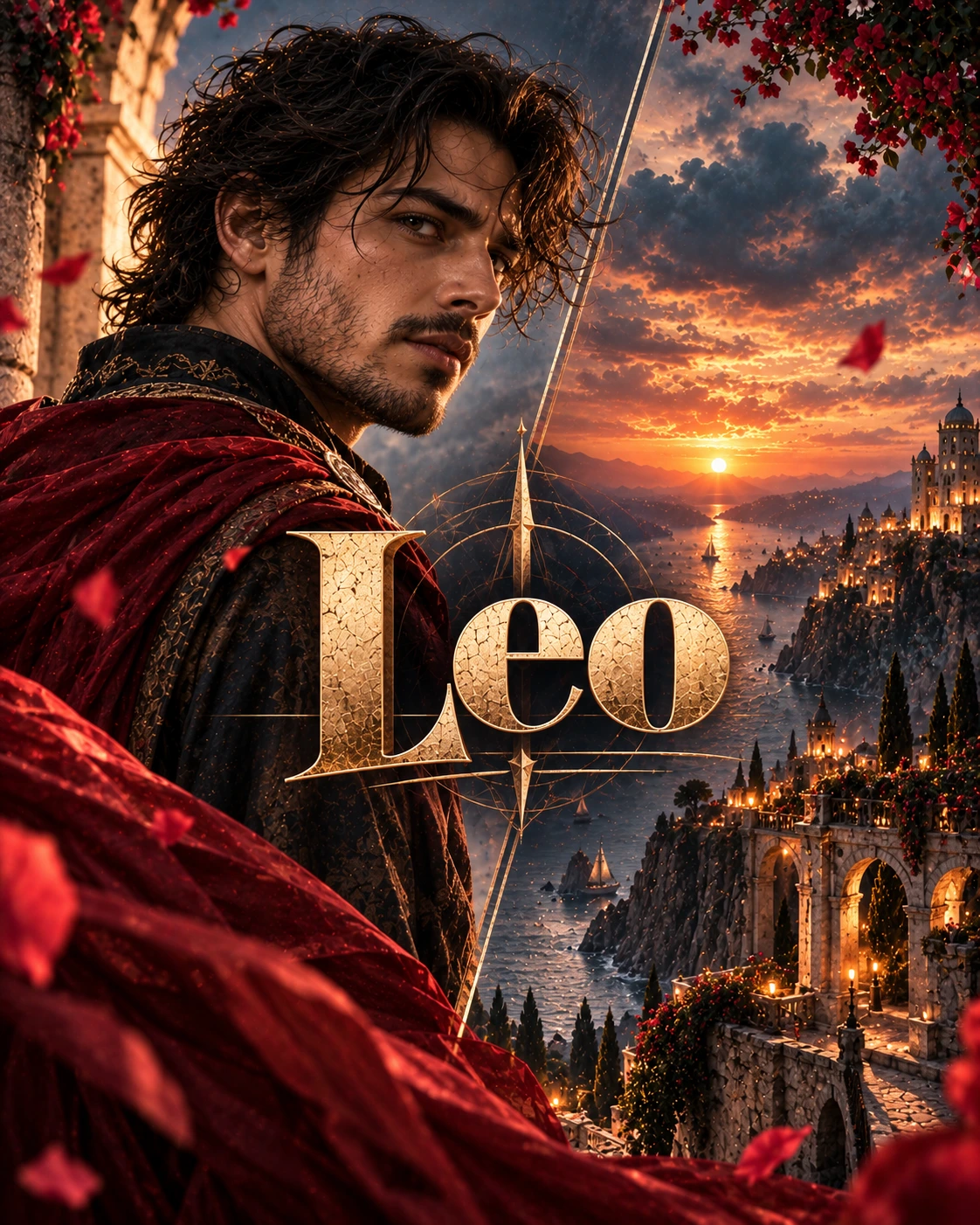 Leo — Romantic Epic Split Character Instagram Poster — Instagram Posts AI poster reference
