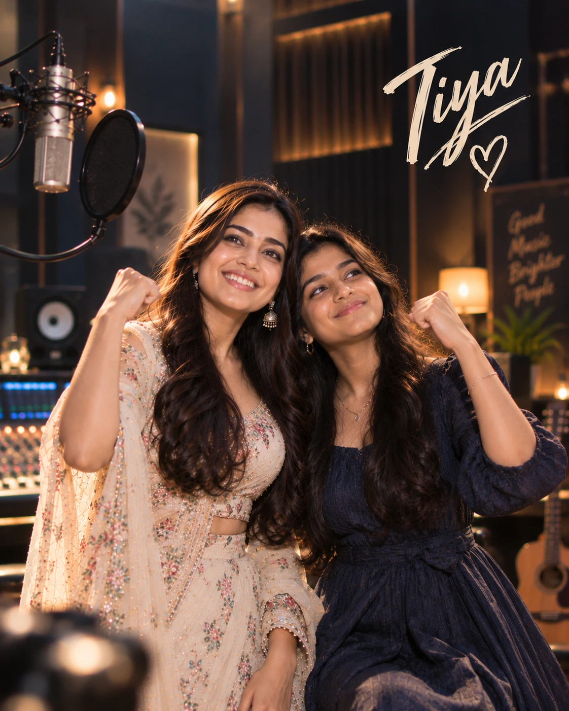 Tiya with Rashmika Mandanna — Cinematic Shadow-And-Rim Contrast Dream Poster — Instagram Posts AI poster reference