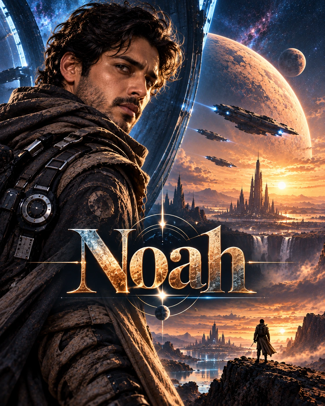 Noah — Space Opera Split Character Instagram Poster — Instagram Posts AI poster reference