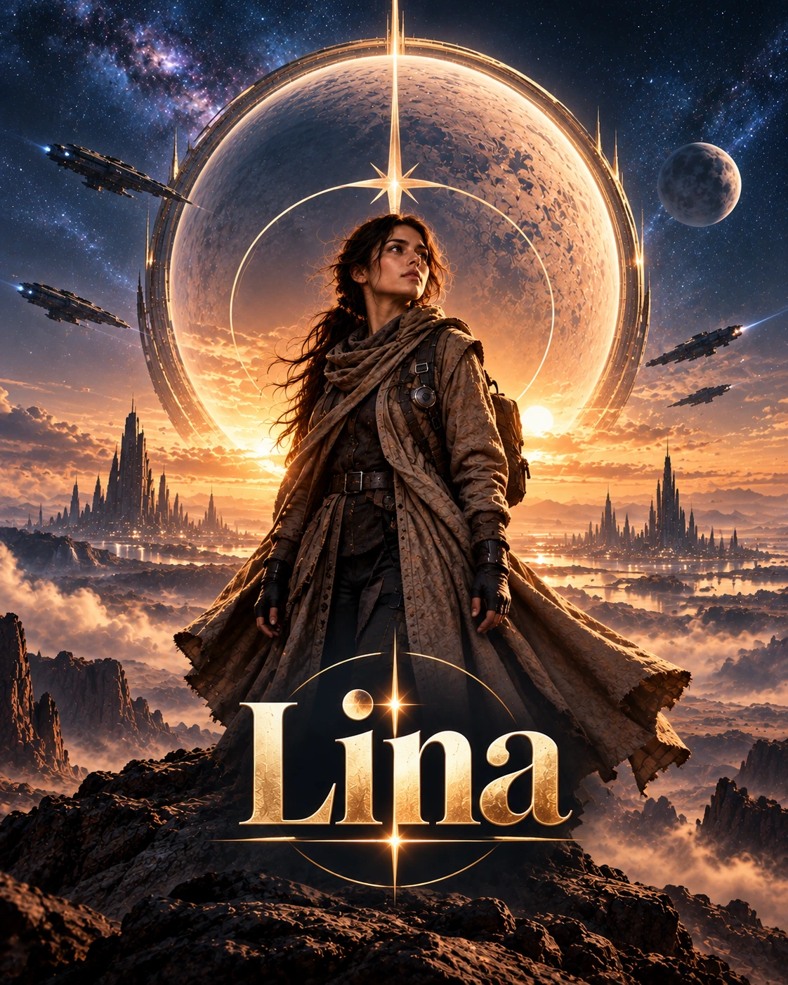 Lina — Space Opera Minimal Symbol Instagram Poster — Instagram Posts AI poster reference