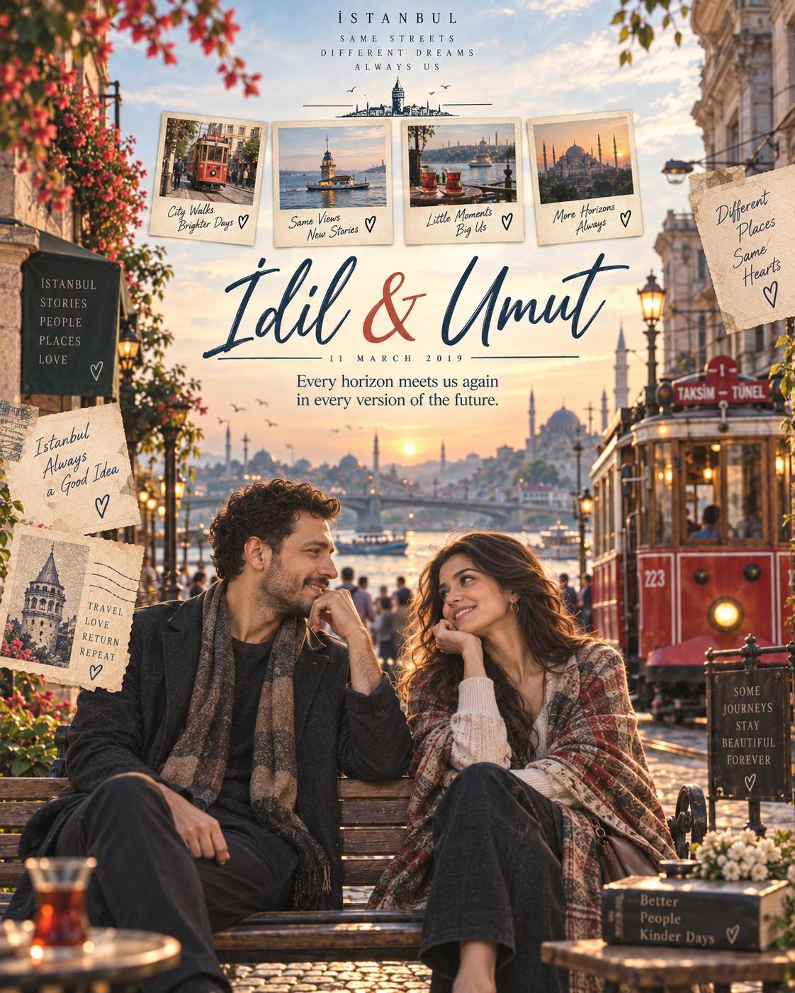 Istanbul Tram Quiet Thumbnails Landscape Love — Anniversary AI poster reference