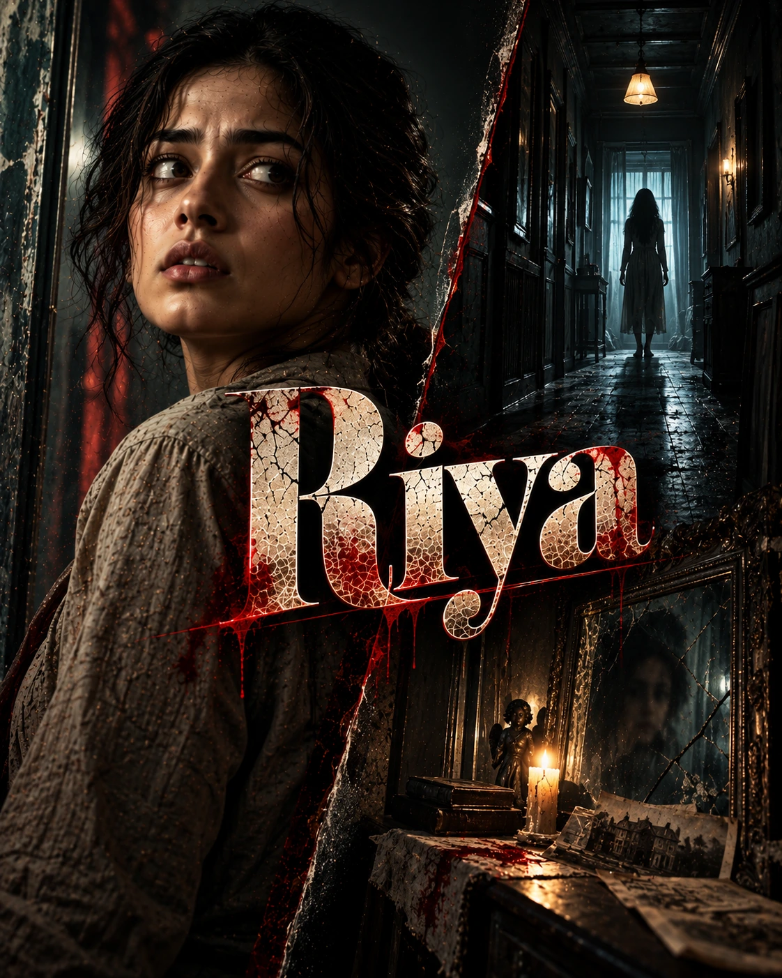 Riya — Psychological Horror Split Character Instagram Poster — Instagram Posts AI poster reference