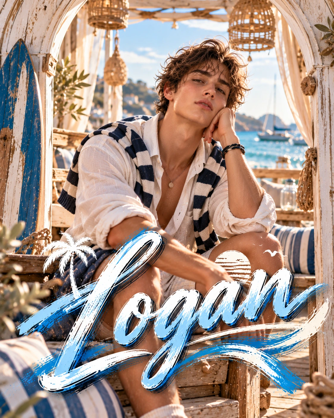 Logan — Coastal Prep Framed Space Profile Poster — Instagram Posts AI poster reference