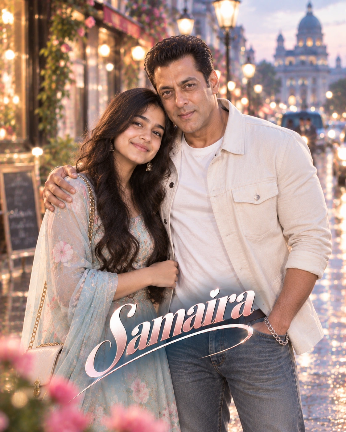 Samaira with Salman Khan — Pastel Editorial Softness Dream Poster — Instagram Posts AI poster reference