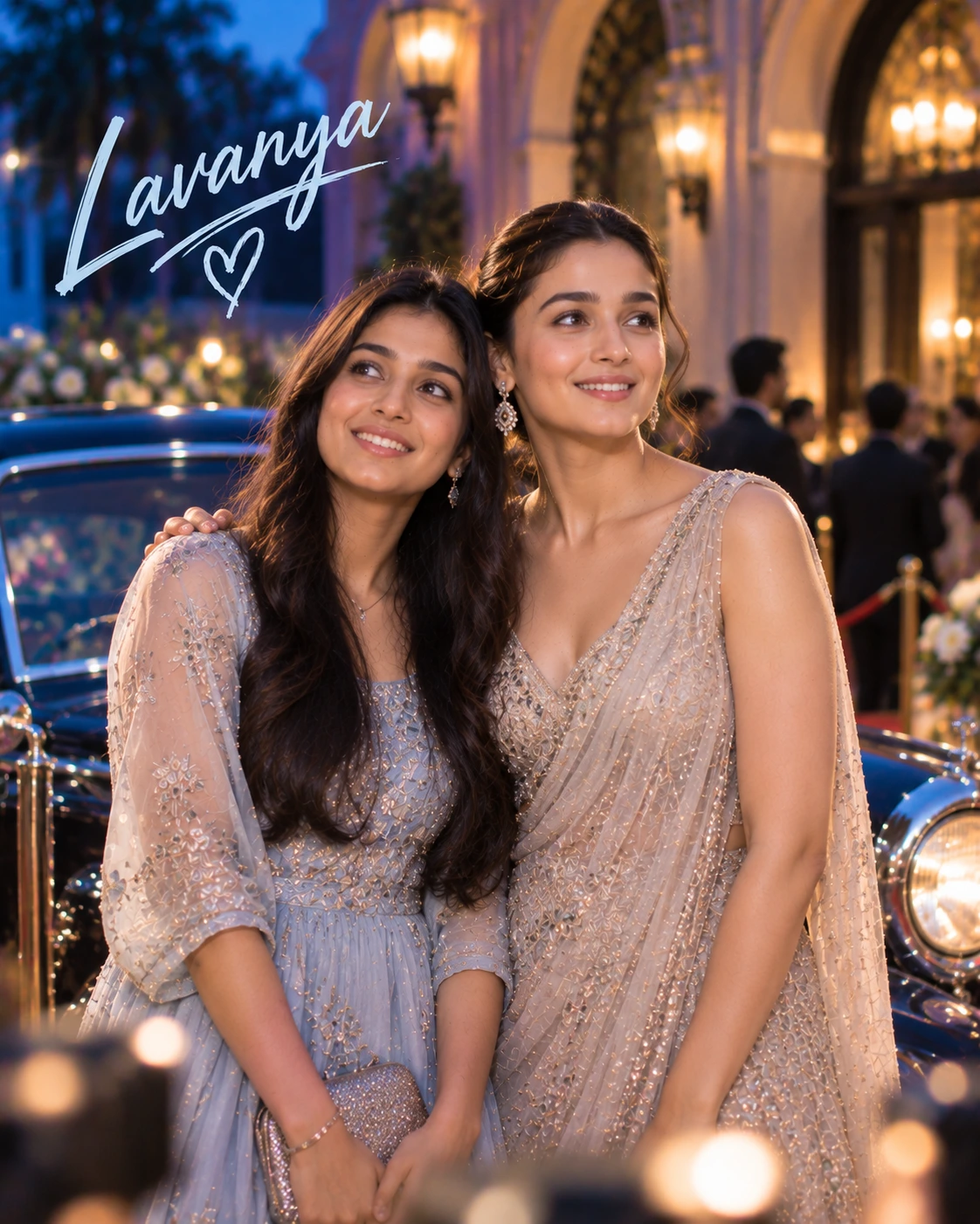 Lavanya with Alia Bhatt — Blue-Hour Cinematic Calm Dream Poster — Instagram Posts AI poster reference