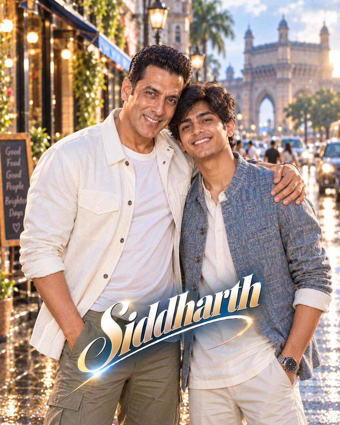 Siddharth with Akshay Kumar — High-Key Daylight Clarity Dream Poster — Instagram Posts AI poster reference