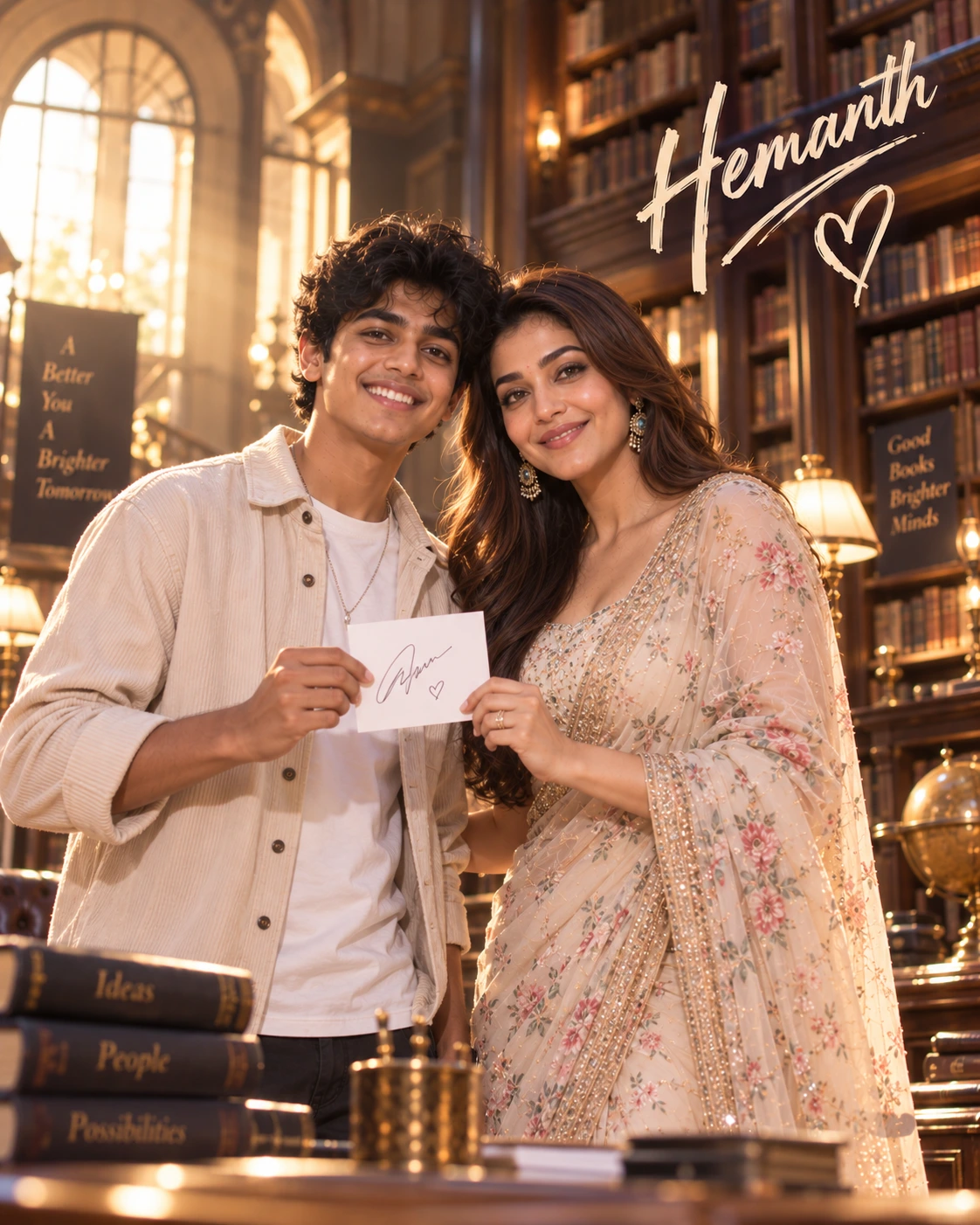 Hemanth with Kajal Aggarwal — Golden-Hour Glow Dream Poster — Instagram Posts AI poster reference