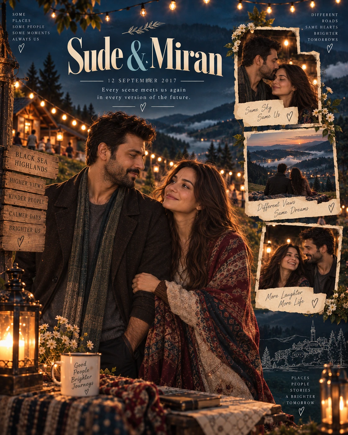 Highland Meadow Bokeh Vignettes Love Montage — Anniversary AI poster reference