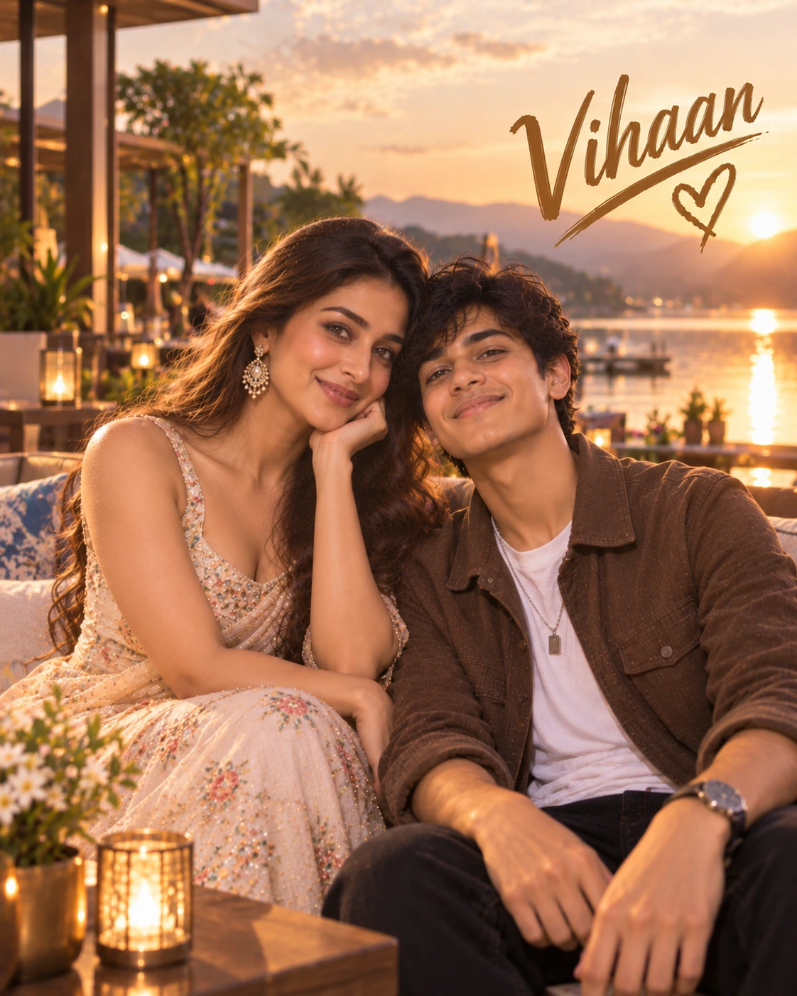 Vihaan with Pooja Hegde — Golden-Hour Glow Dream Poster — Instagram Posts AI poster reference
