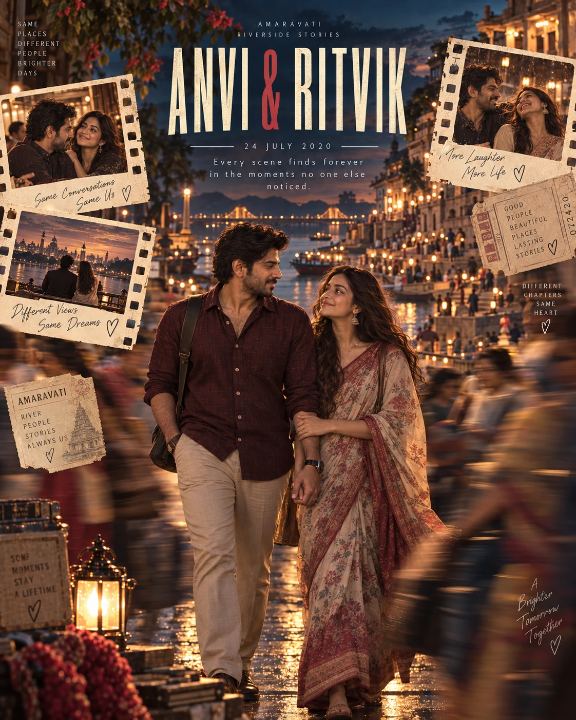 Amaravati Motion Slices Love Montage — Anniversary AI poster reference