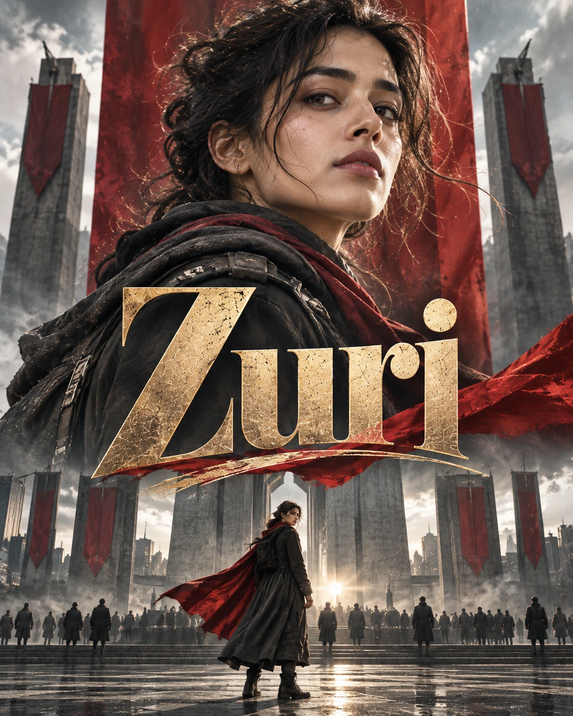 Zuri — Dystopian Drama Towering Portrait Instagram Poster — Instagram Posts AI poster reference