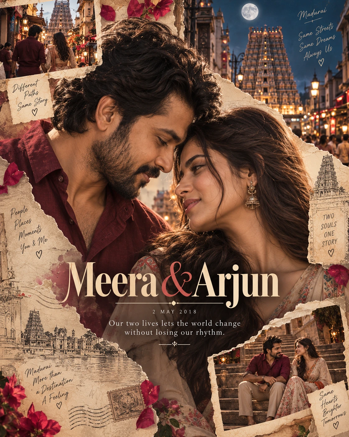 Madurai Street Profile Echo Two Souls — Wedding AI poster reference