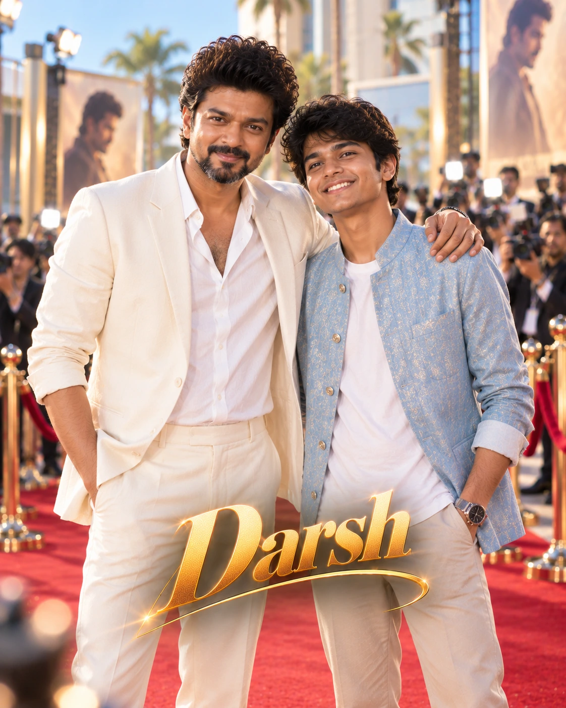 Darsh with Vijay — High-Key Daylight Clarity Dream Poster — Instagram Posts AI poster reference