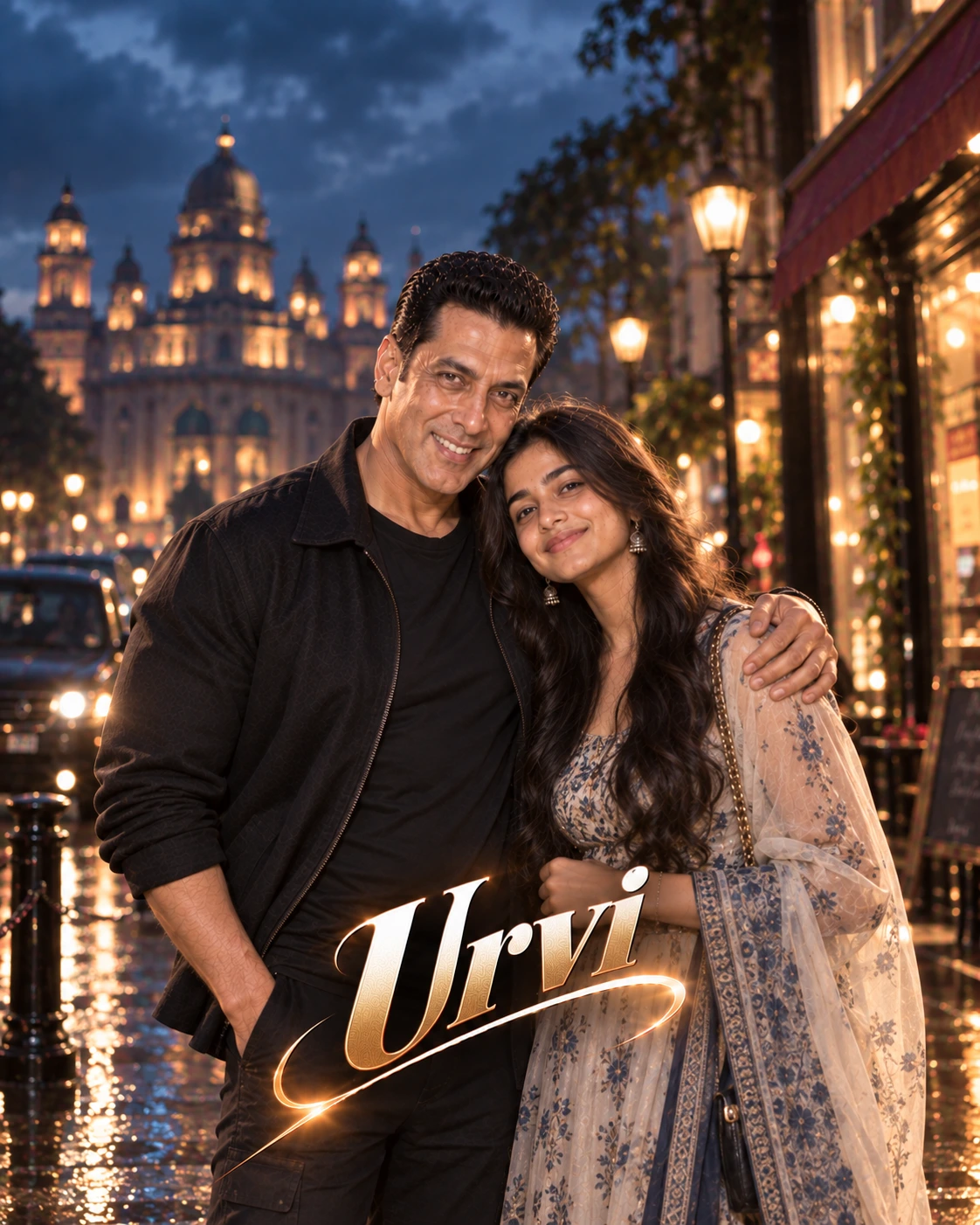 Urvi with Akshay Kumar — Cinematic Shadow-And-Rim Contrast Dream Poster — Instagram Posts AI poster reference