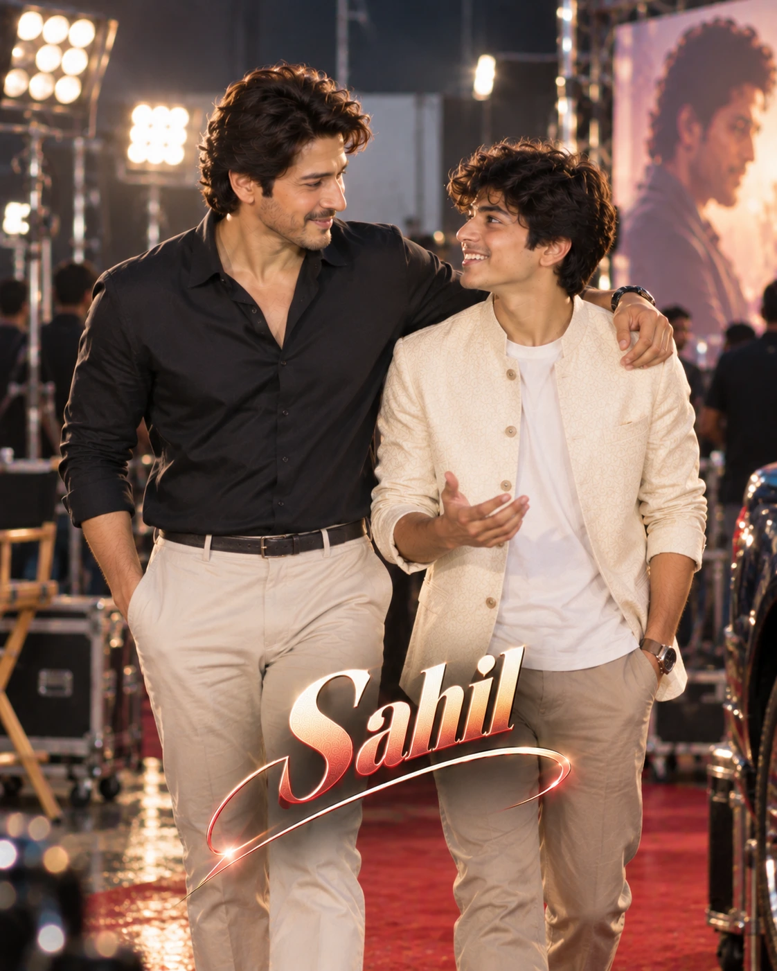 Sahil with Mahesh Babu — Direct-Flash Celebrity Snapshot Dream Poster — Instagram Posts AI poster reference