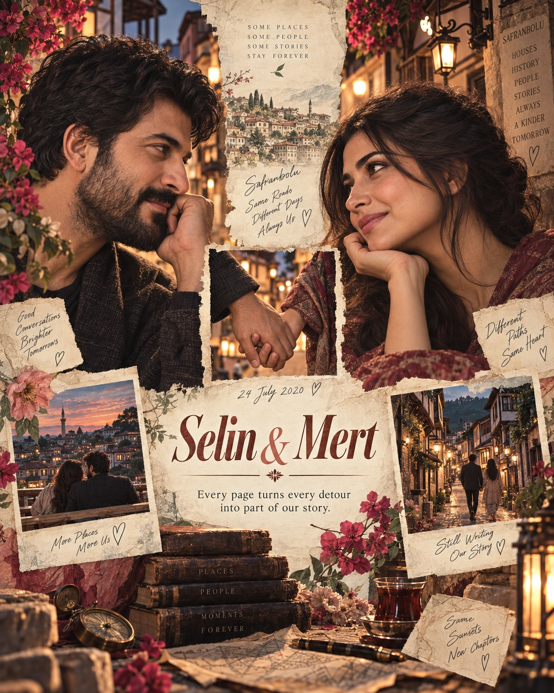 Safranbolu Joined Hands Storybook Love — Anniversary AI poster reference