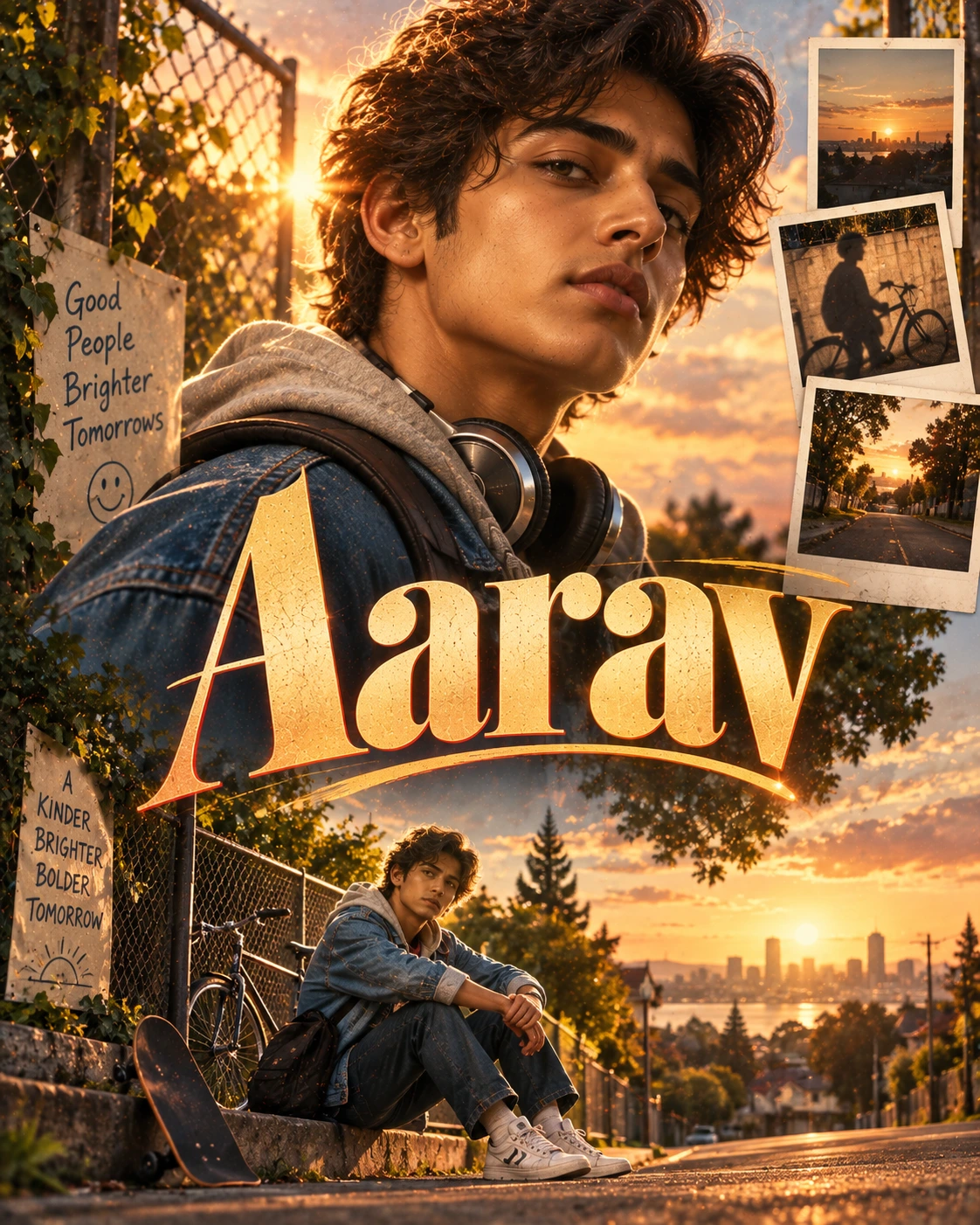 Aarav — Coming-of-Age Towering Portrait Instagram Poster — Instagram Posts AI poster reference