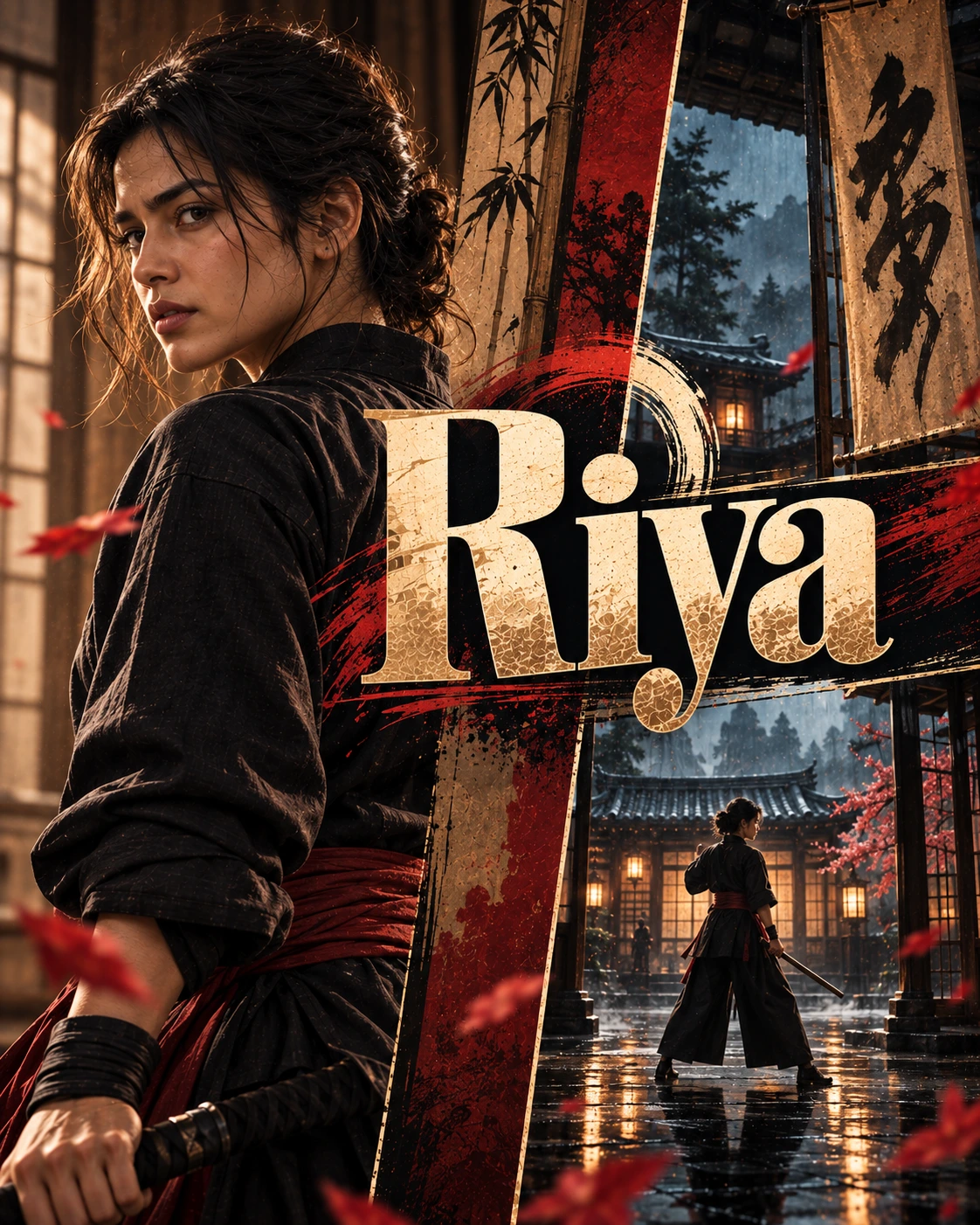 Riya — Martial Arts Split Character Instagram Poster — Instagram Posts AI poster reference
