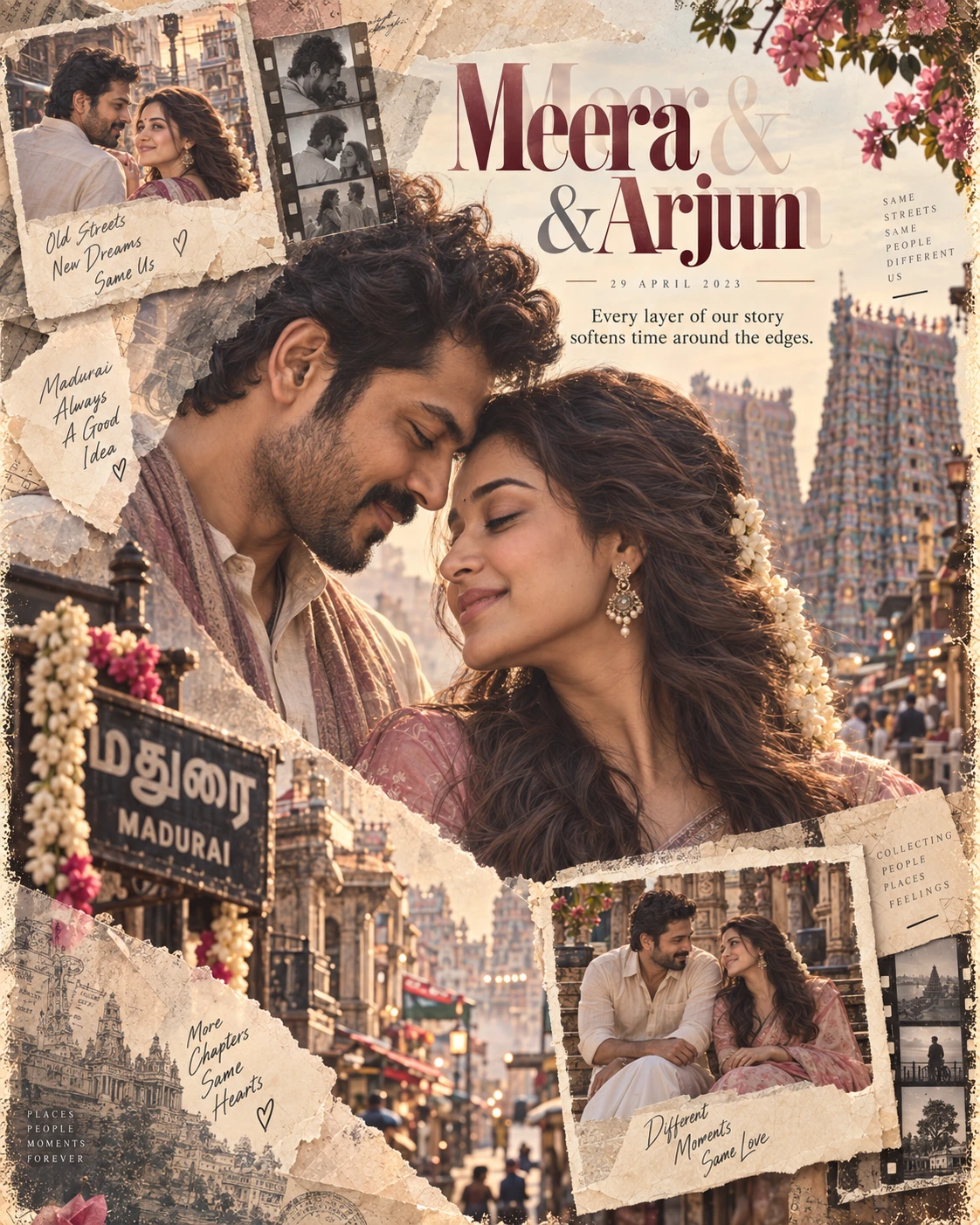 Madurai Street Profile Echo Layered Memory — Anniversary AI poster reference