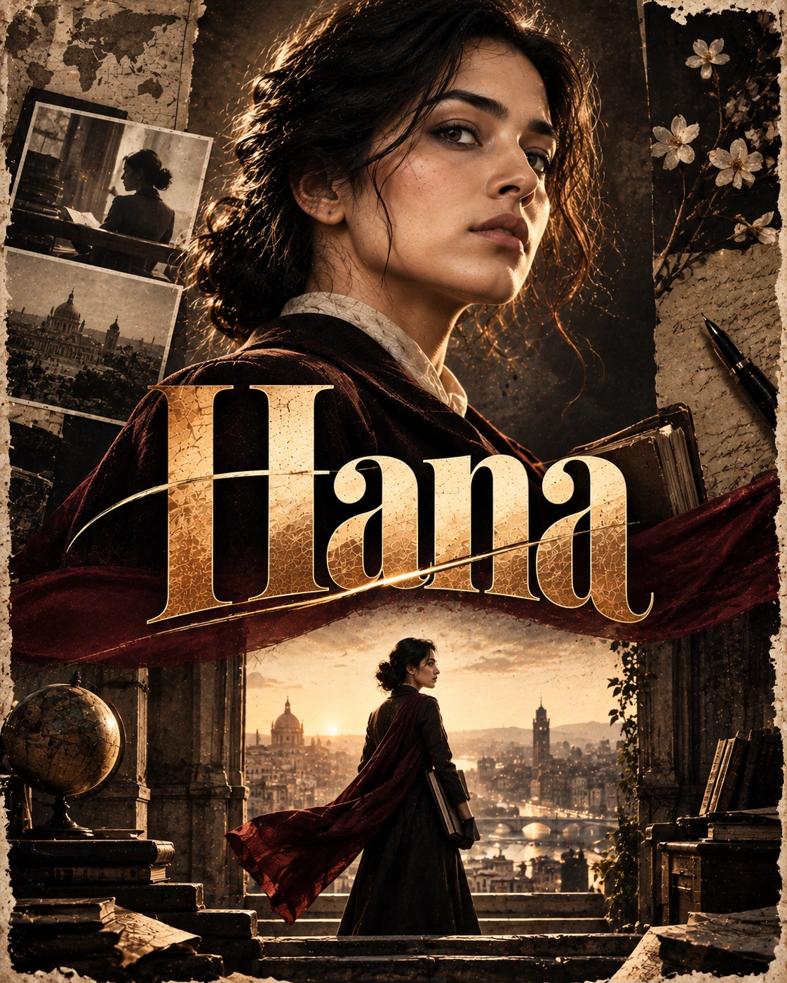 Hana — Prestige Biopic Towering Portrait Instagram Poster — Instagram Posts AI poster reference