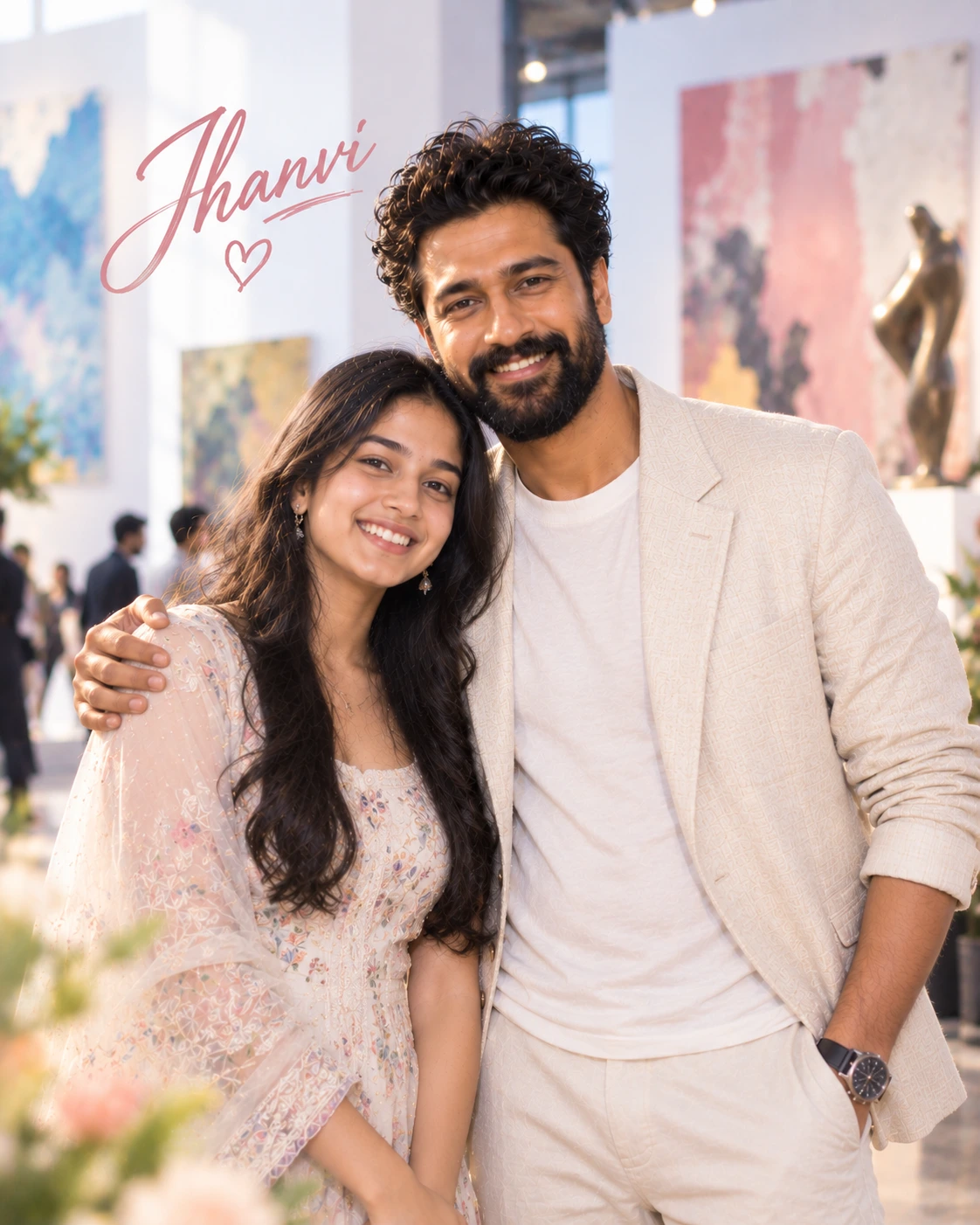 Jhanvi with Vicky Kaushal — Pastel Editorial Softness Dream Poster — Instagram Posts AI poster reference