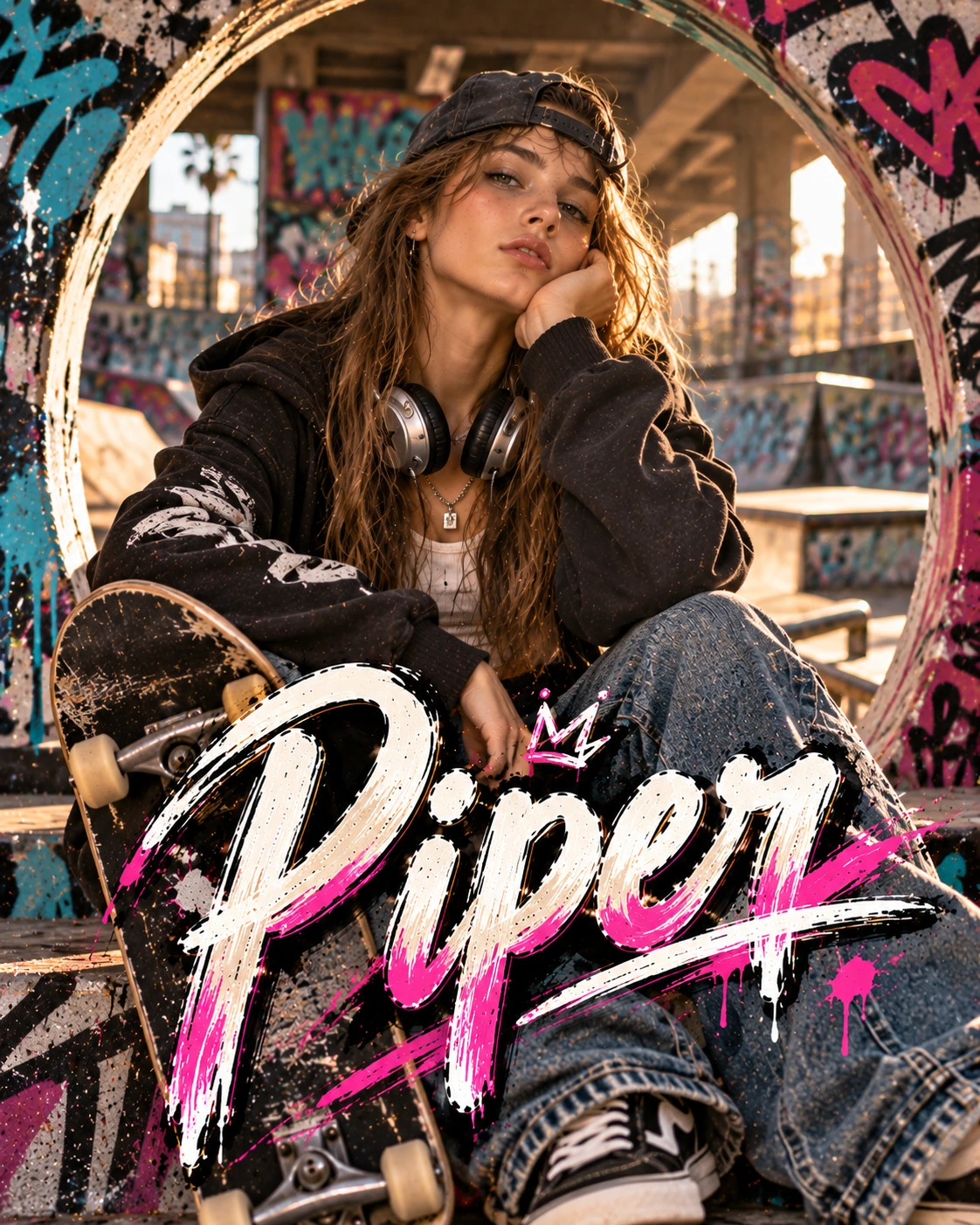 Piper — Skater Street Framed Space Profile Poster — Instagram Posts AI poster reference