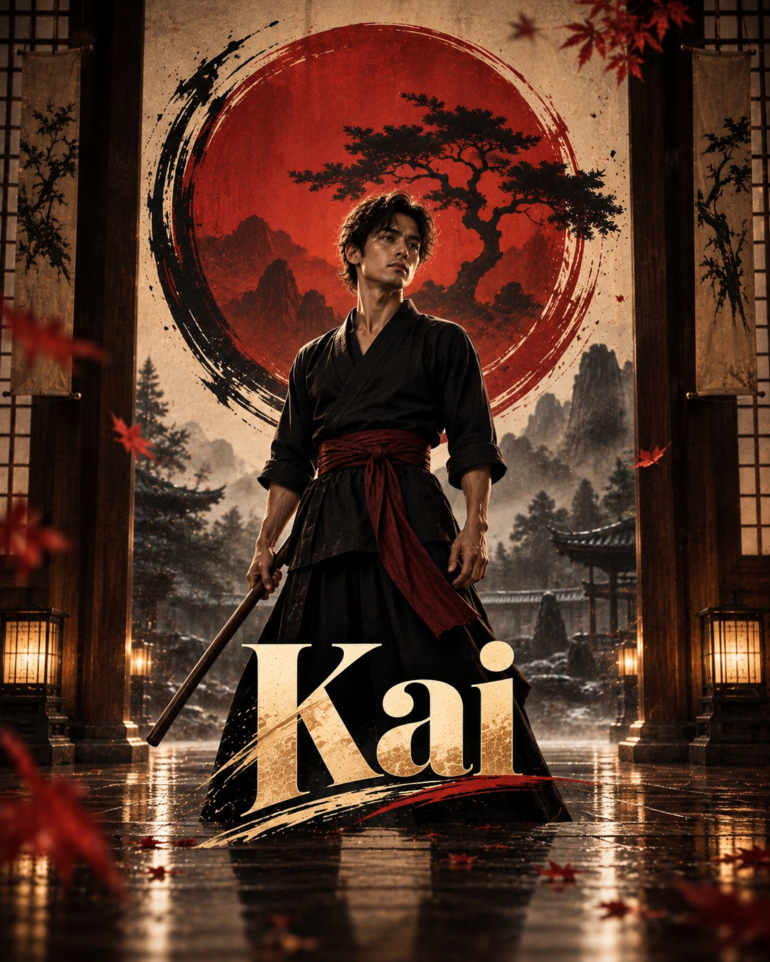 Kai — Martial Arts Minimal Symbol Instagram Poster — Instagram Posts AI poster reference