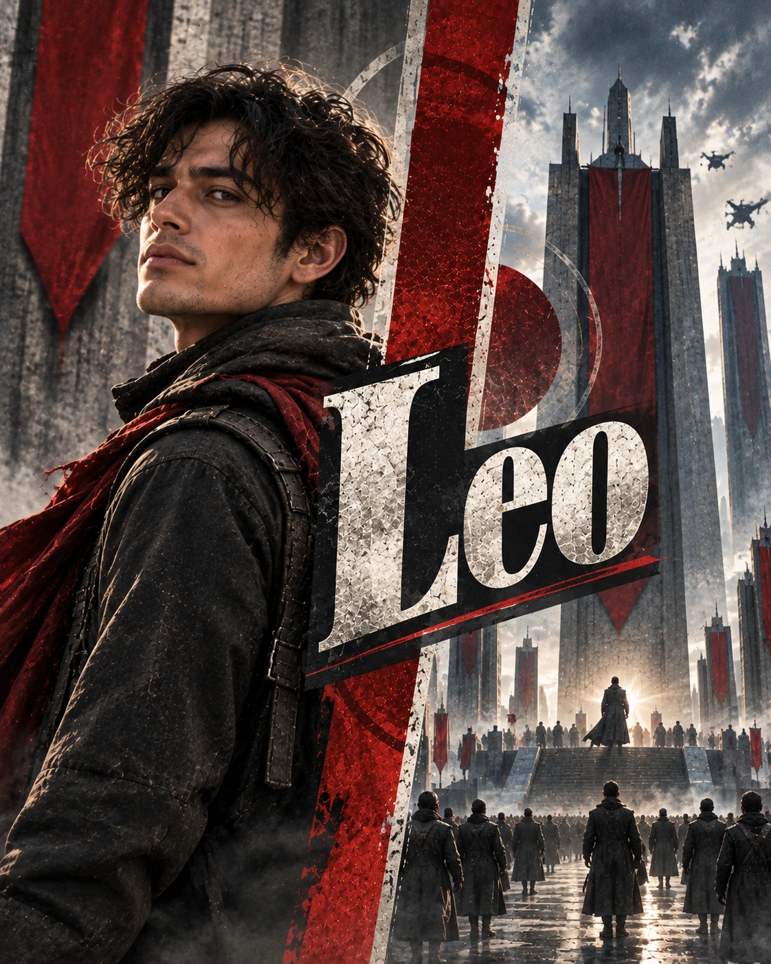 Leo — Dystopian Drama Split Character Instagram Poster — Instagram Posts AI poster reference