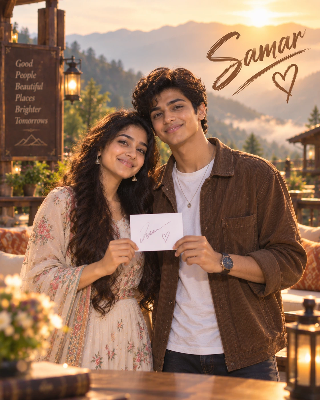 Samar with Sai Pallavi — Golden-Hour Glow Dream Poster — Instagram Posts AI poster reference