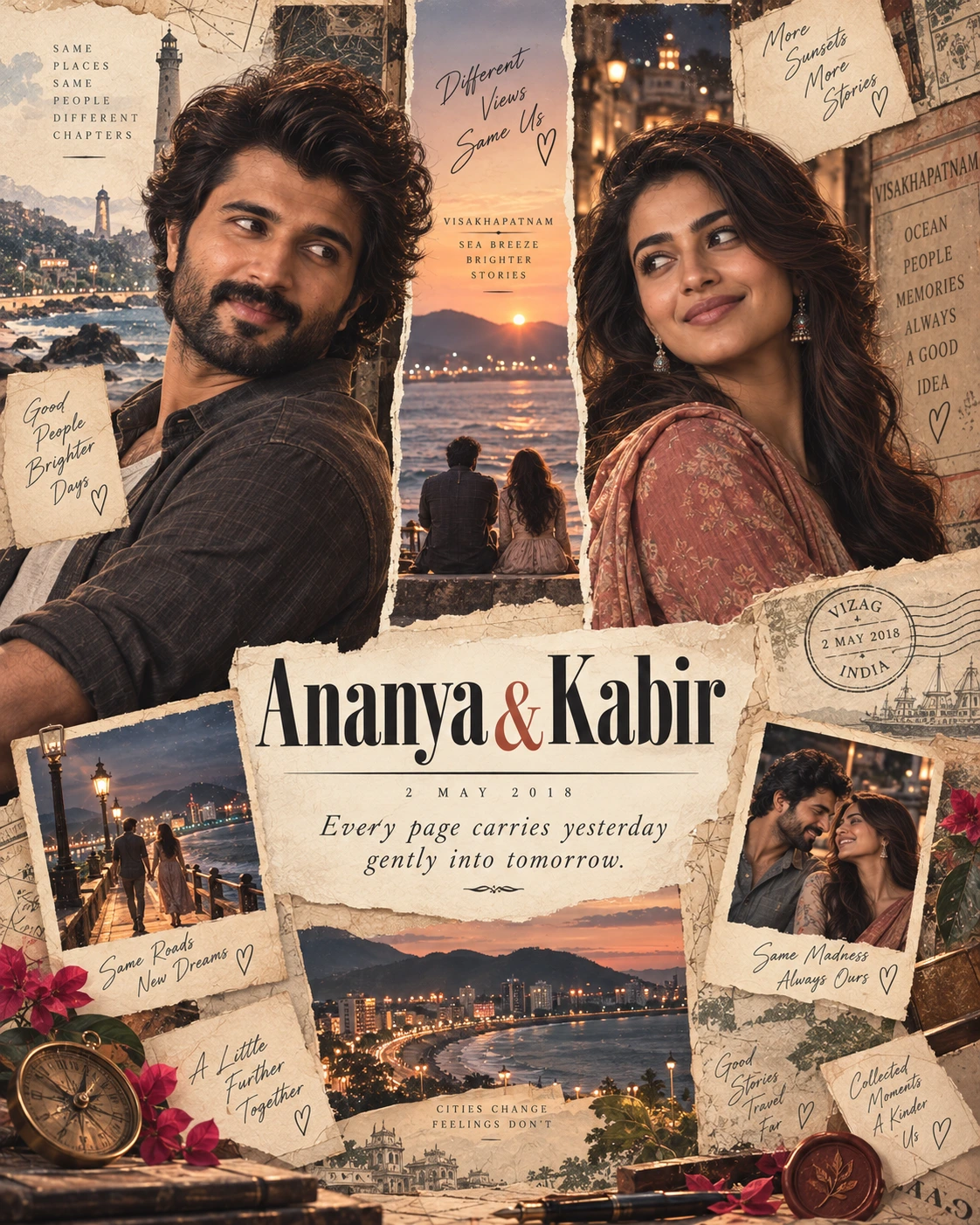 Vizag Coast Horizon Window Storybook Love — Anniversary AI poster reference