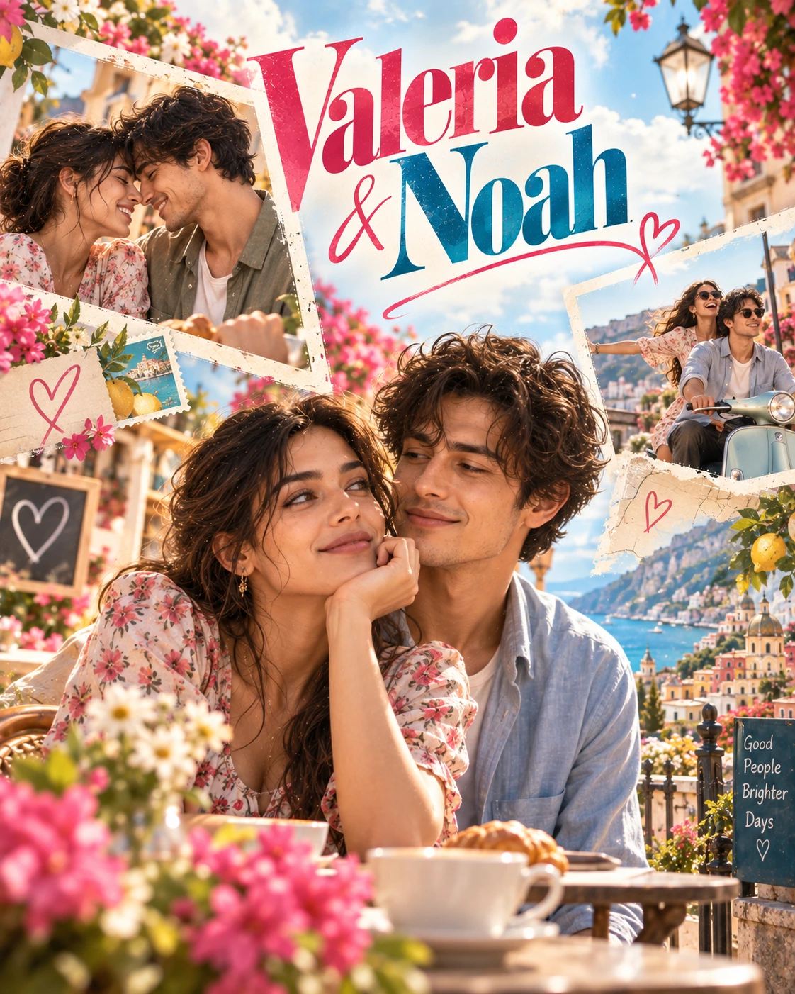 Valeria & Noah — Romantic Comedy Layered Memory Instagram Poster — Instagram Posts AI poster reference