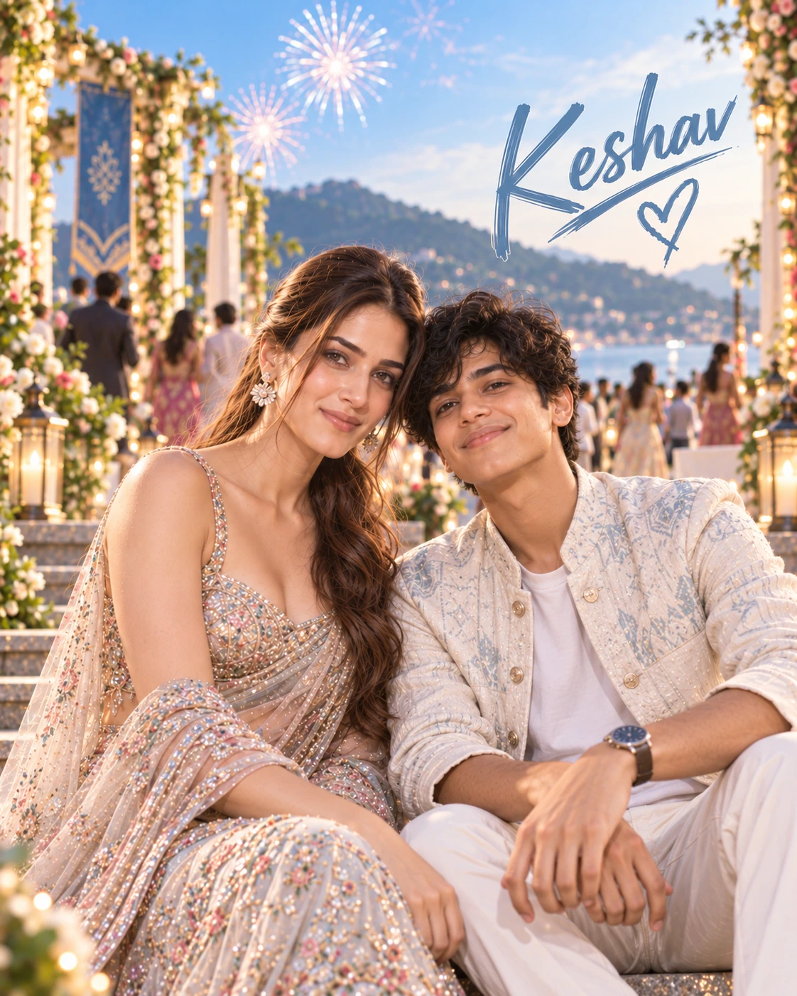 Keshav with Kriti Sanon — High-Key Daylight Clarity Dream Poster — Instagram Posts AI poster reference