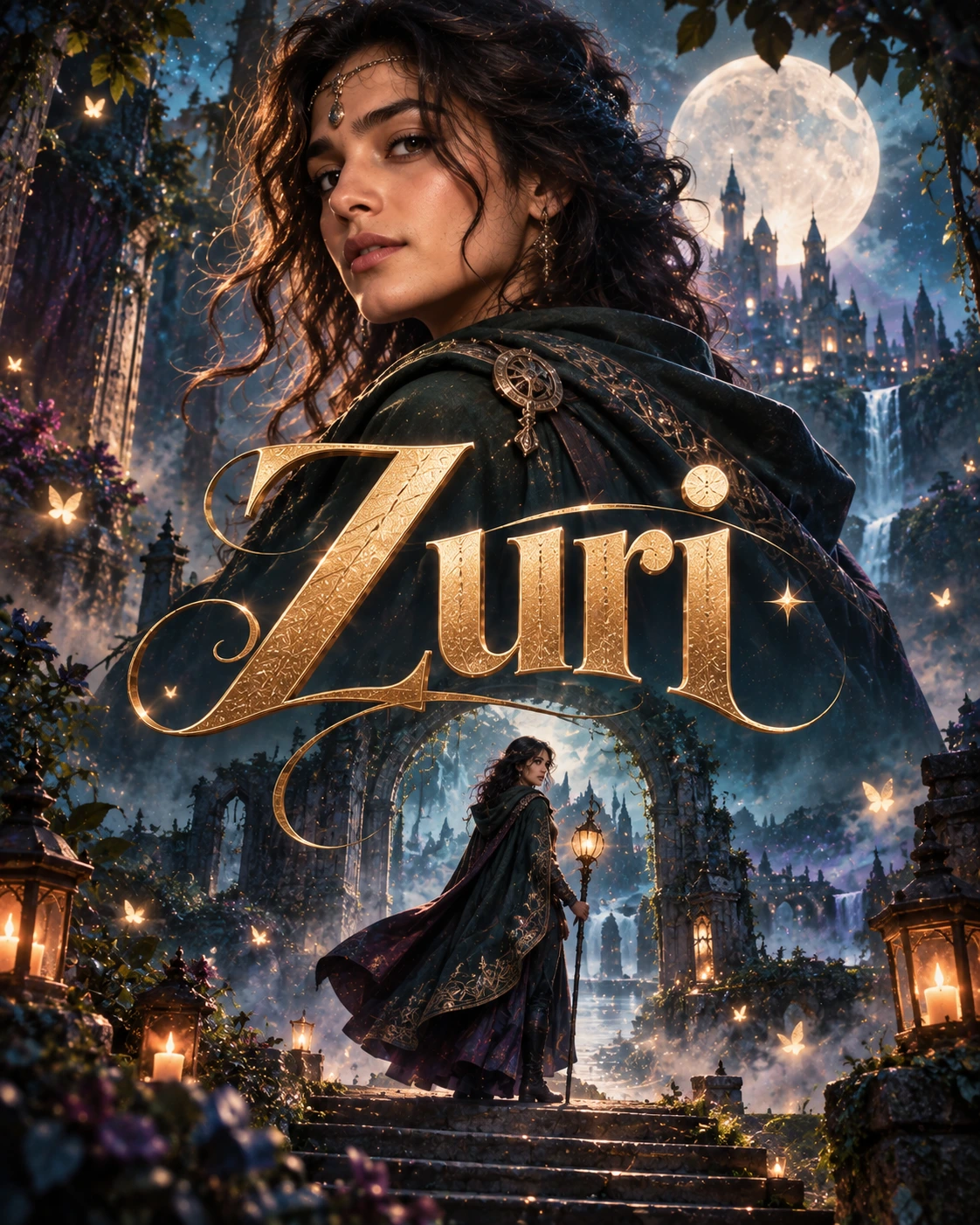 Zuri — Supernatural Fantasy Towering Portrait Instagram Poster — Instagram Posts AI poster reference