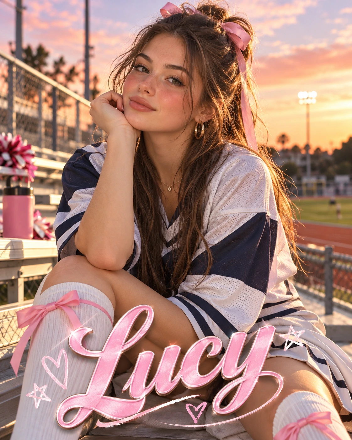 Lucy — Blokette Sporty Prep Editorial Closeup Profile Poster — Instagram Posts AI poster reference