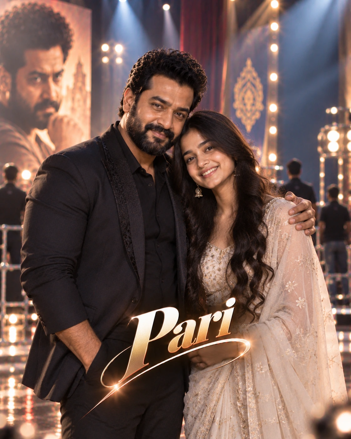 Pari with Jr NTR — Cinematic Shadow-And-Rim Contrast Dream Poster — Instagram Posts AI poster reference