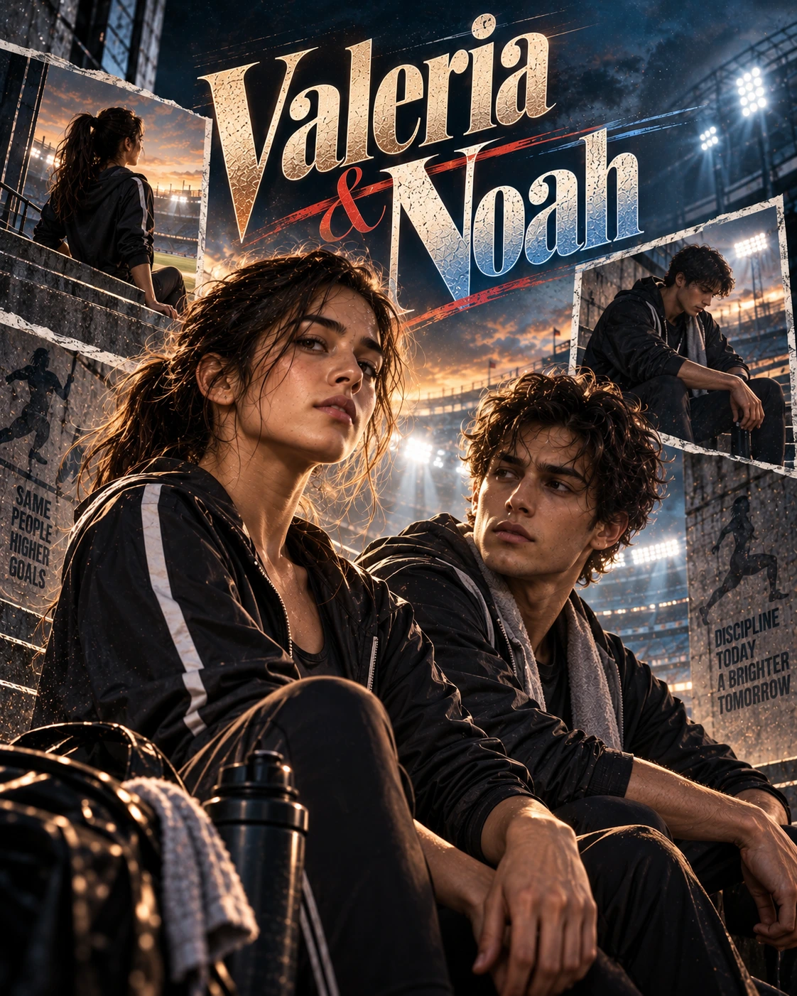 Valeria & Noah — Sports Drama Layered Memory Instagram Poster — Instagram Posts AI poster reference