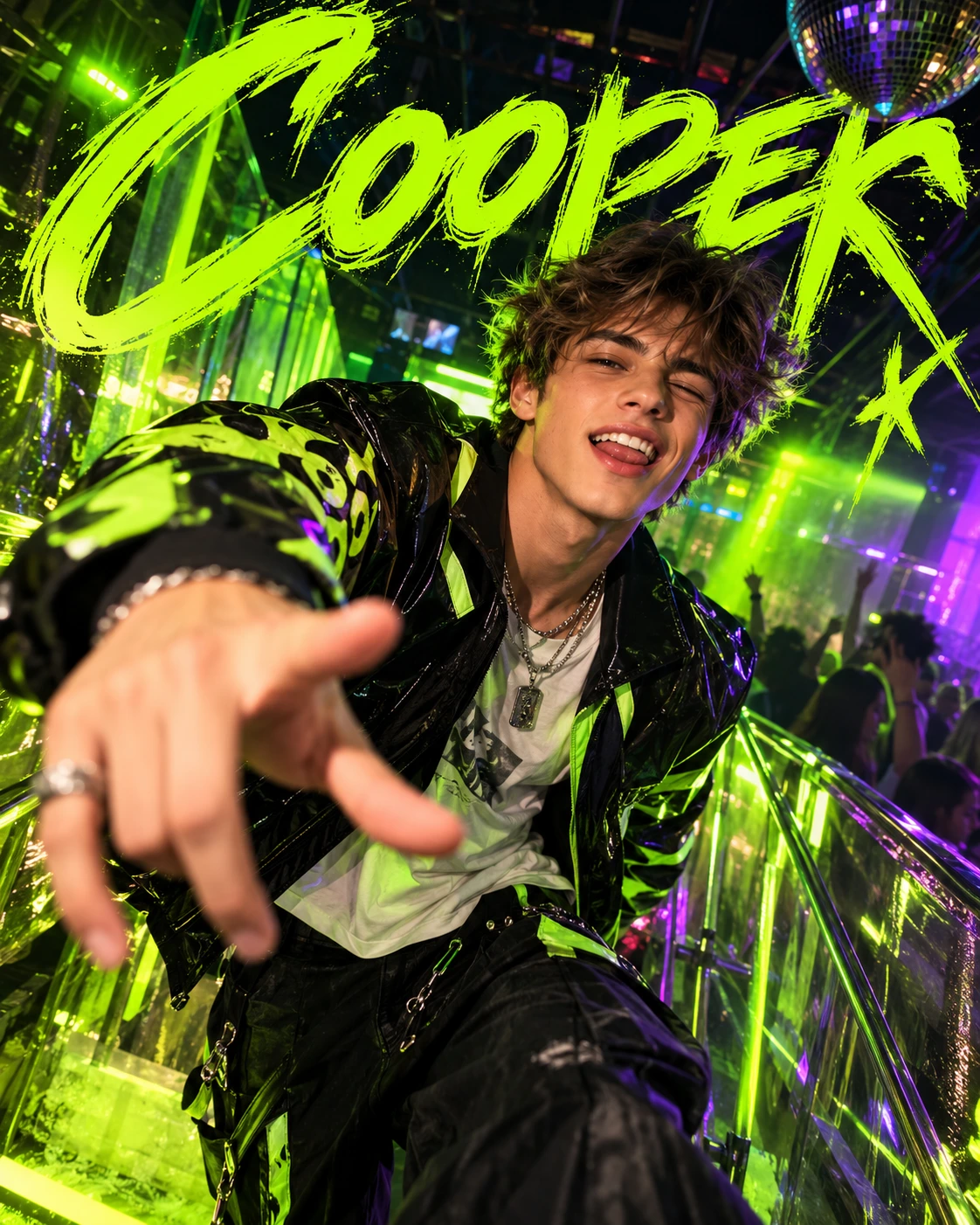Cooper — Brat Neon Motion Energy Profile Poster — Instagram Posts AI poster reference