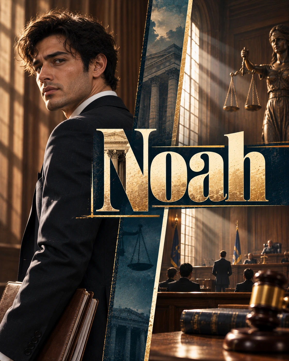 Noah — Courtroom Drama Split Character Instagram Poster — Instagram Posts AI poster reference