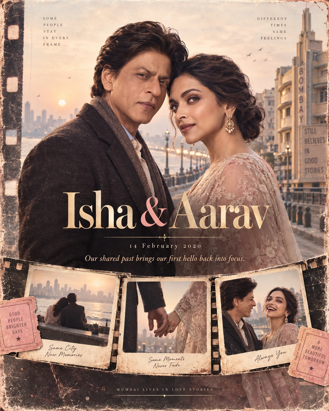 Mumbai Deco Memory Ribbon Nostalgic Romance — Anniversary AI poster reference
