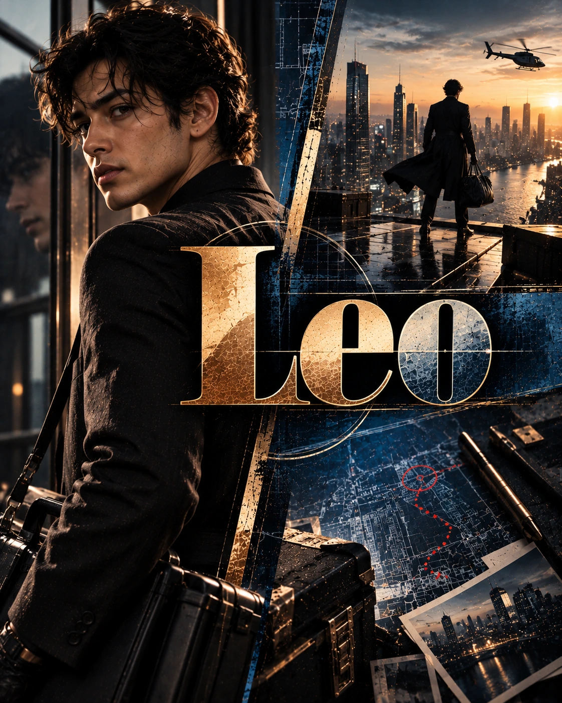 Leo — Heist Thriller Split Character Instagram Poster — Instagram Posts AI poster reference
