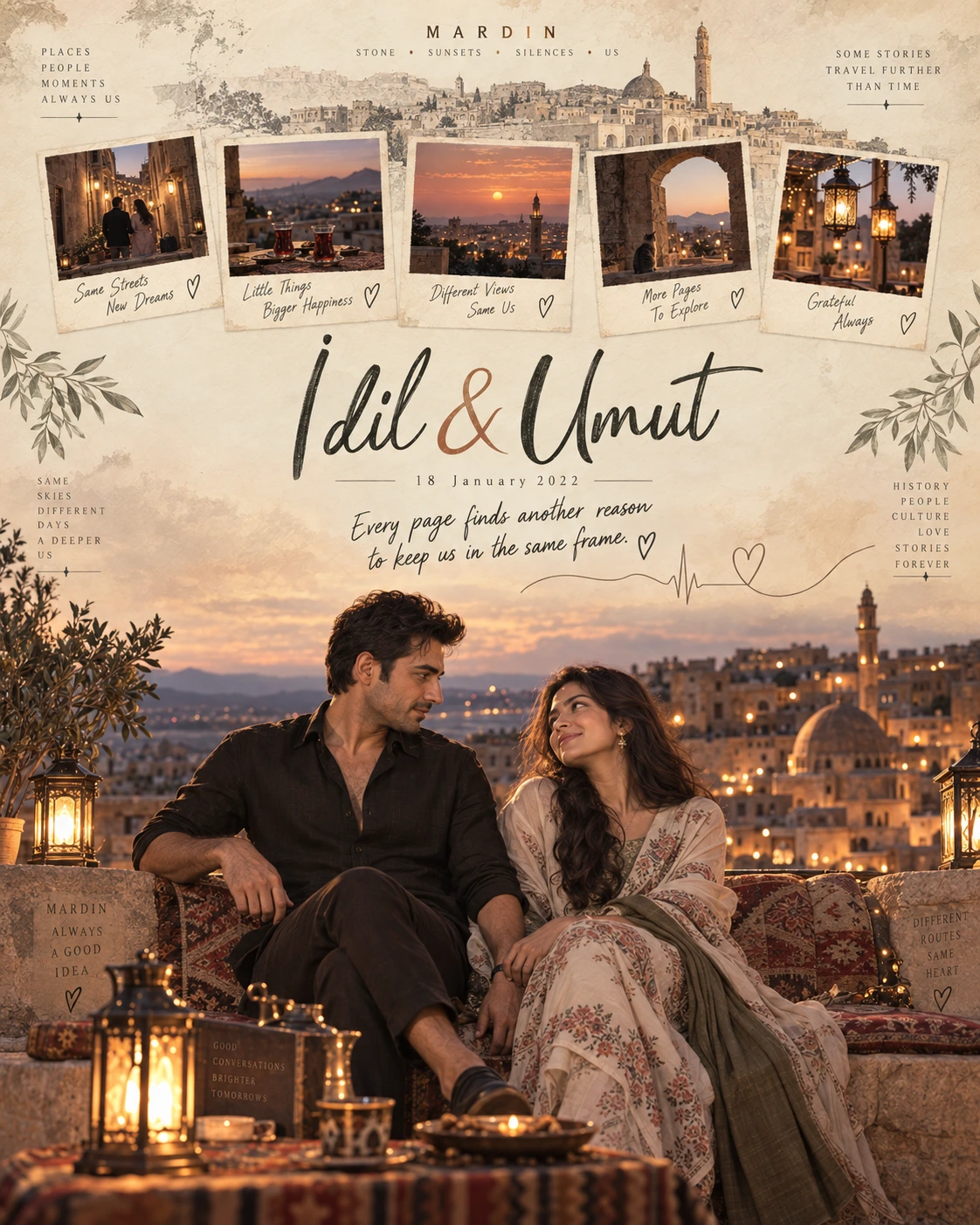 Mardin Quiet Thumbnails Storybook Love — Anniversary AI poster reference