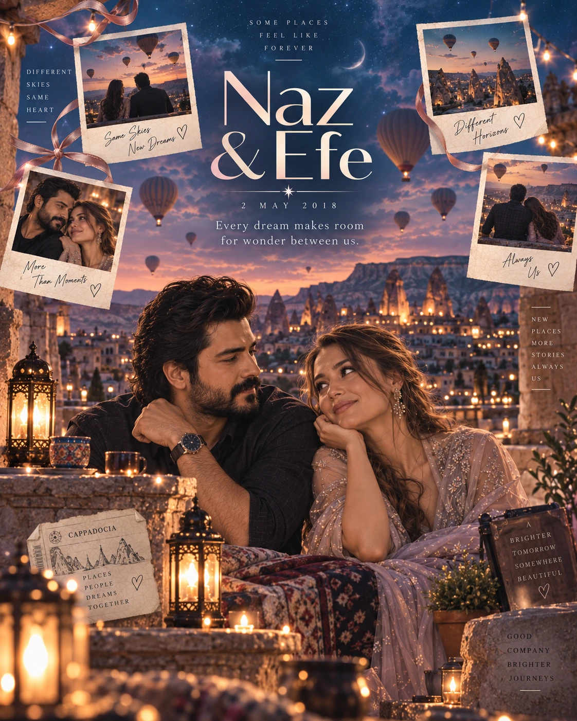 Cappadocia Snapshot Constellation Dreamscape Couple — Engagement AI poster reference