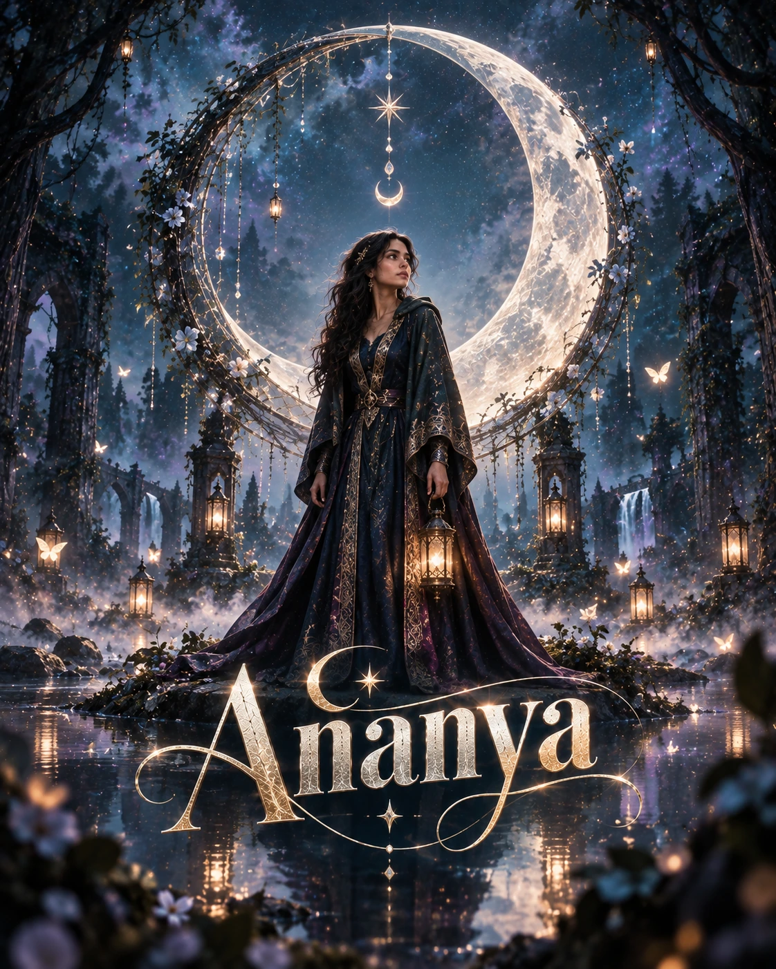 Ananya — Supernatural Fantasy Minimal Symbol Instagram Poster — Instagram Posts AI poster reference
