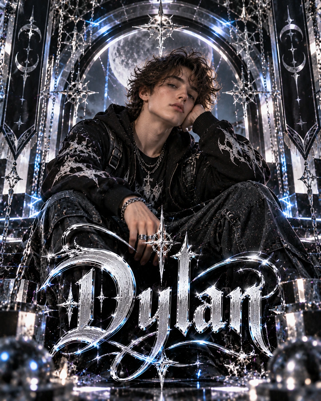 Dylan — Cyber Sigil Framed Space Profile Poster — Instagram Posts AI poster reference