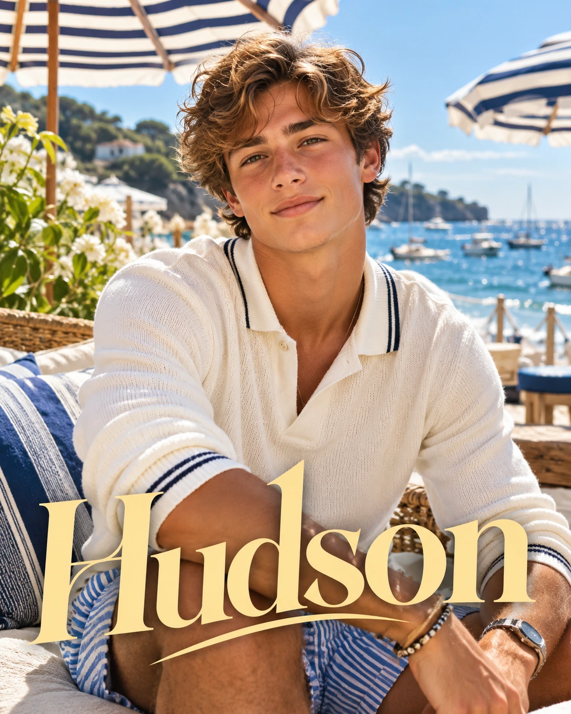 Hudson — Coastal Prep Editorial Closeup Profile Poster — Instagram Posts AI poster reference