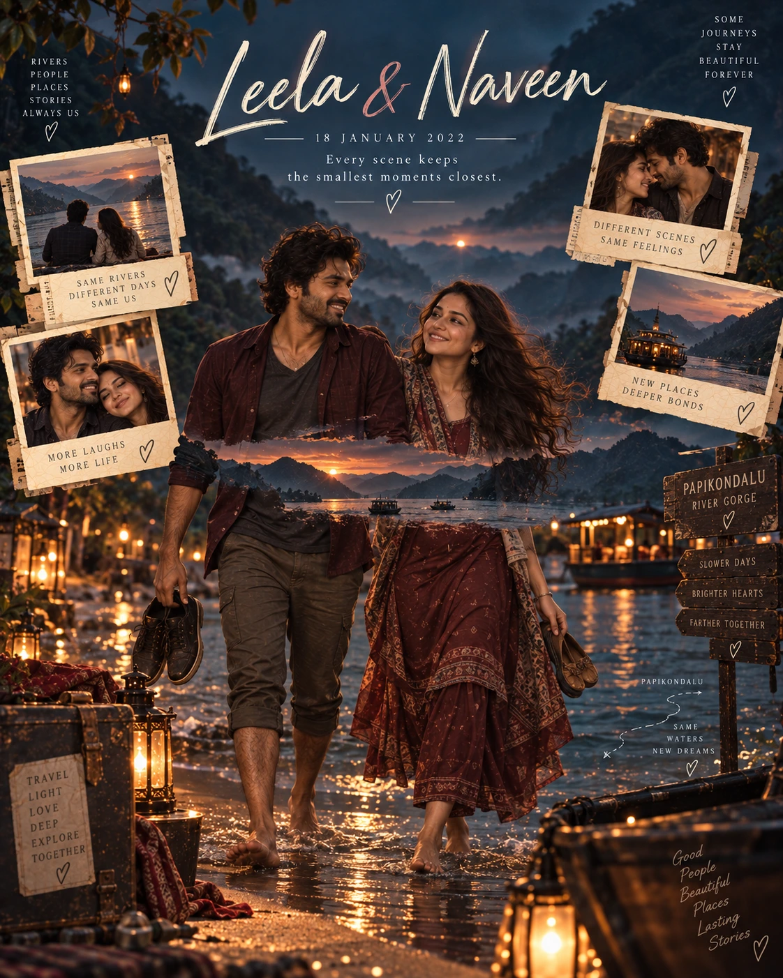 Papikondalu Double Horizon Love Montage — Anniversary AI poster reference