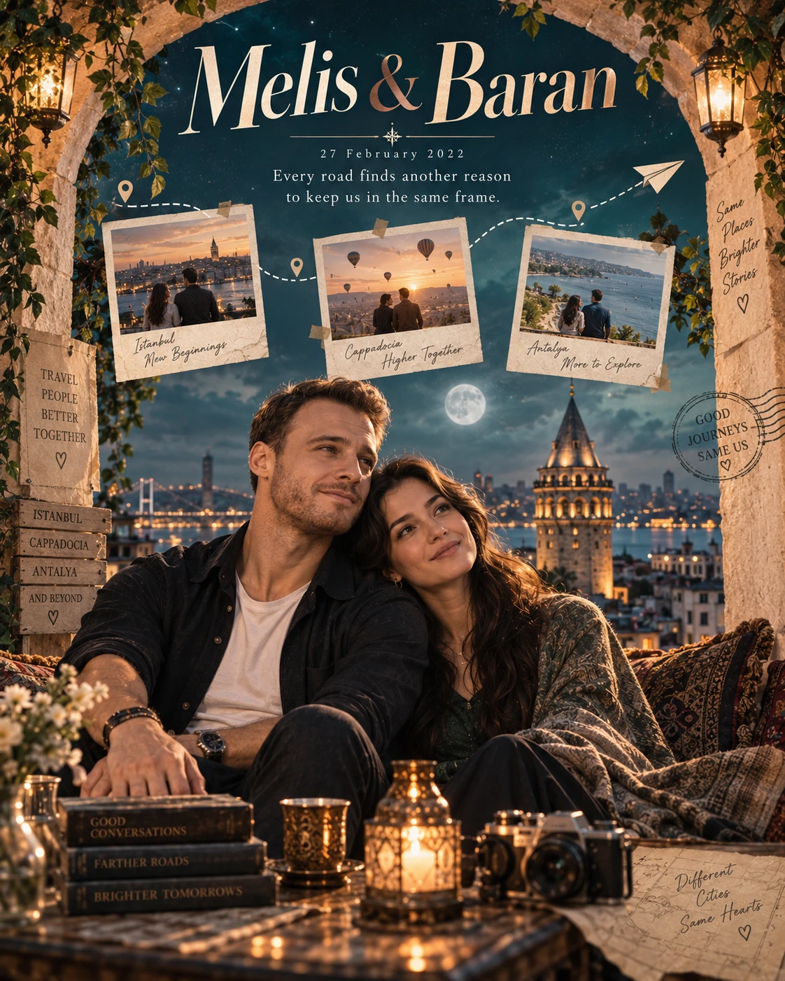 Galata Memory Portal Love Journey — Anniversary AI poster reference